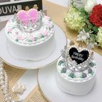 【店頭受取】◻︎ミニローズのティアラケーキ 3号《選べる9色｜韓国｜誕生日｜お好きなメッセージ✧》 1