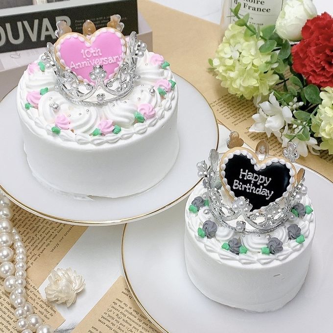 【店頭受取】◻︎ミニローズのティアラケーキ 3号《選べる9色｜韓国｜誕生日｜お好きなメッセージ✧》 1