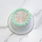 【店頭受取】◻︎［フルオーダー］お好きな写真2枚でつくれるバーンアウェイケーキ 3号《燃える演出｜選べる10色｜センイルケーキ｜韓国｜お好きなメッセージ｜サプライズ》 4