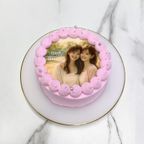【店頭受取】◯パステルカラー写真ケーキ 3号《選べる8色｜プリントケーキ｜センイルケーキ｜韓国｜誕生日や記念日などのお祝いに♪》 2