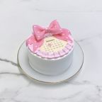 【店頭受取】◻︎丸型カレンダー ハートドット柄リボンケーキ 4号《選べる9色｜韓国｜誕生日｜お好きな日付で♪》 2