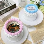 【店頭受取】◻︎燃える演出♪ バーンアウェイ ハートドットプリントケーキ 3号《選べる9色｜センイルケーキ｜韓国｜お好きなメッセージ｜サプライズ》 3