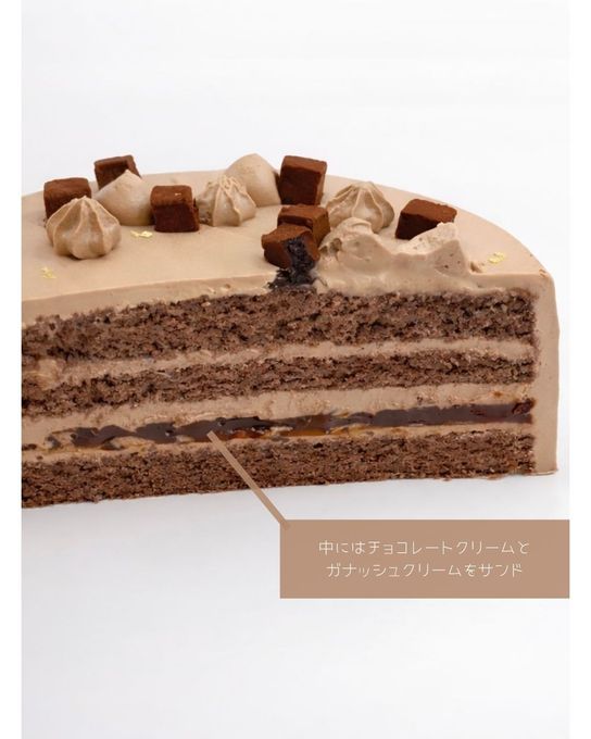 【数量限定】【バレンタイン限定】“溶ける一粒”より“記憶に残る一切れ” リュクスショコラ ５号 １５cm デコレーションケーキ チョコレートケーキ 4