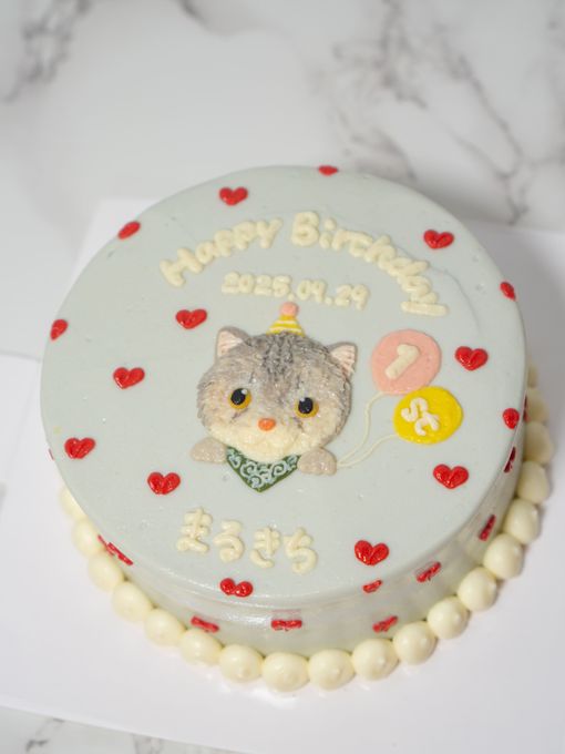 【愛猫向け】オーダーメイド似顔絵ケーキ_デザイン001 1