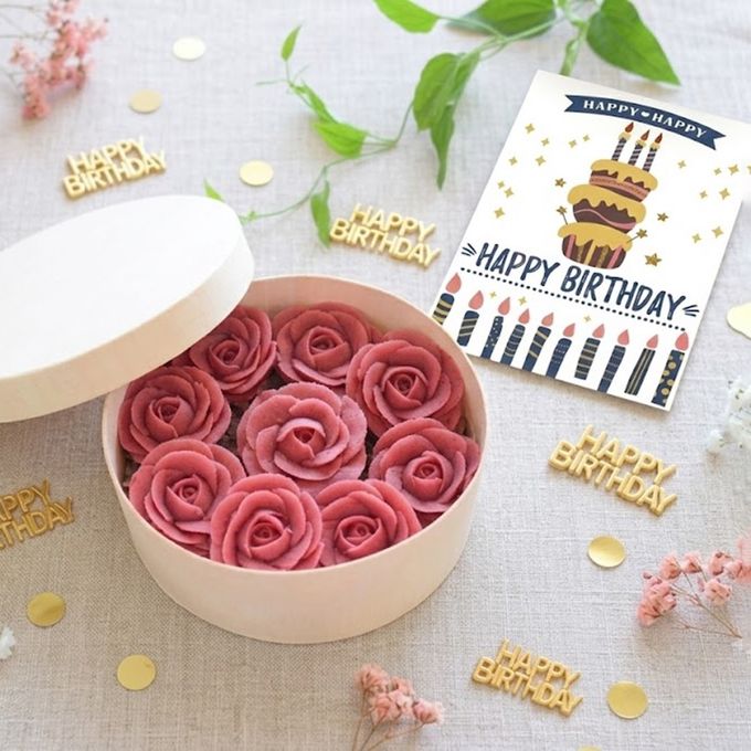 ＜うめとおはぎ＞薔薇のおはぎケーキ_誕生日ロウソクプレート付(添加物不使用・卵不使用) 3