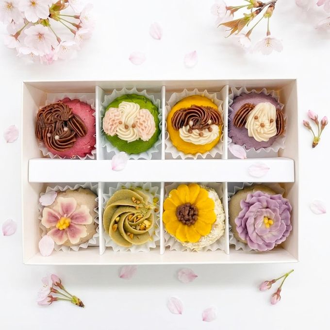 ＜うめとおはぎ＞ お花とわんこの一口おはぎ8個＜卵不使用無添加＞ 2