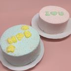 【文字変更OK】ふわもこパステルカラーセンイル4号／推し活・誕生日・記念日におすすめ オーダーメイドメッセージケーキ 3