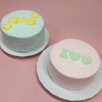 【文字変更OK】ふわもこパステルカラーセンイル4号／推し活・誕生日・記念日におすすめ オーダーメイドメッセージケーキ 1