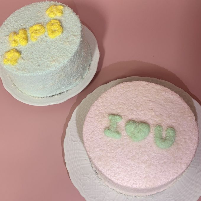 【文字変更OK】ふわもこパステルカラーセンイル5号／推し活・誕生日・記念日におすすめ オーダーメイドメッセージケーキ 3