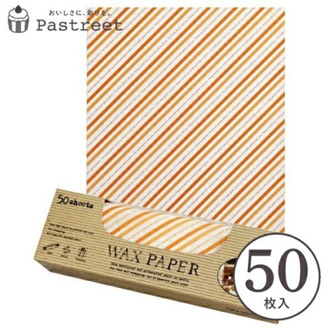 ワックスペーパー M(オレンジストライプ) 50枚入 シートタイプ WP3300-50 1