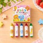 【乳不使用】どうぶつクレヨン風チョコ（いちご味） 5本入り｜遊べる・美味しい！見た目もかわいいクレヨン型スイーツ 6