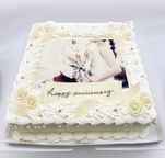 大型フォトケーキ30㎝×30㎝｜記念日・誕生日・結婚祝い・法人イベント｜写真プリントケーキ 1