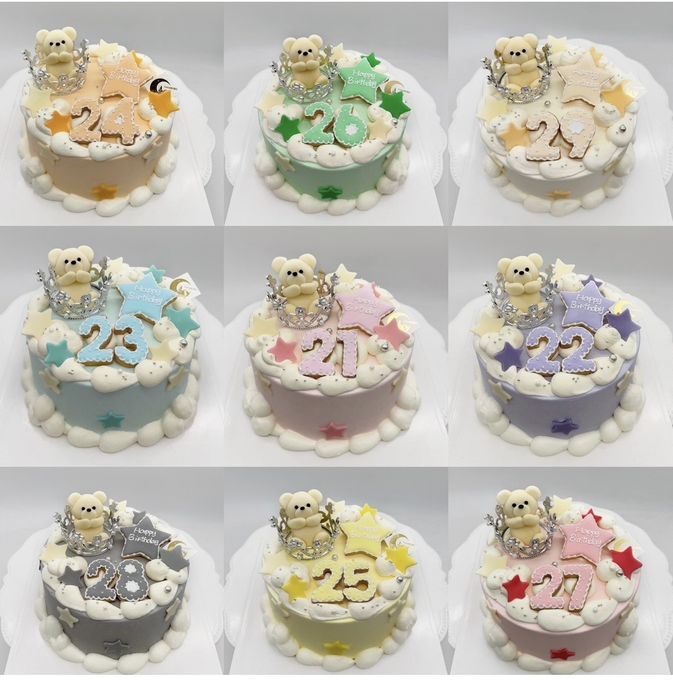 【選べる9色】ルナベアケーキ｜誕生日・子供・生誕祭・推し活対応｜数字変更OK 3