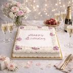 大型フラワーケーキ30㎝×30㎝｜パーティー・法人イベント・誕生日用｜華やか主役ケーキ 1