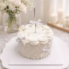 シンプルリボンデコレーションケーキ（ホワイト）｜誕生日・記念日・推し活対応｜写真映え◎ 1