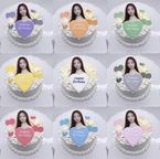 【選べる9色】ハート散り写真プリントケーキ｜9色から選べる｜推し活・本人不在の誕生日会 1