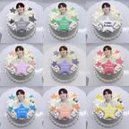 【選べる9色】星散り写真プリントケーキ｜9色から選べる｜推し活・本人不在の誕生日会 1