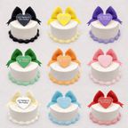 【選べる9色】リボン×ハートプレートケーキ｜誕生日・記念日・推し活対応｜写真映え◎ 1