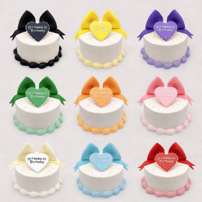 【選べる9色】リボン×ハートプレートケーキ｜誕生日・記念日・推し活対応｜写真映え◎ 2