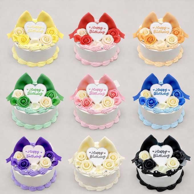 【選べる9色】リボンローズケーキ｜誕生日・記念日・推し活対応｜写真映え◎ 1