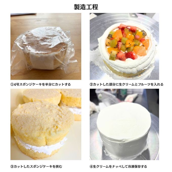【冷凍】自分で仕上げる 生クリームデコレーションケーキ 4号｜ナッペ済み・オリジナルケーキ作り 6