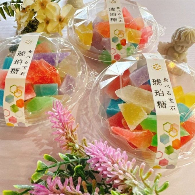食べる宝石 琥珀糖 3個セット 宝石 お菓子 新潟製造 ルレクチェ いちご ブルーハワイ バナナ りんご 寒天ゼリー 琥珀糖寒天 ASMR 食べる宝石 2