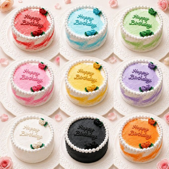 センイルケーキ 9色から選べる 誕生日ケーキ バースデーケーキ 韓国風 推し活 冷凍 4号 5号 1