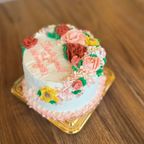 母の日 フラワー デコレーションケーキ 4号（2～4名様） 華やかなバタークリーム仕上げ｜メッセージカード対応｜冷凍配送 3