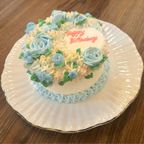 推し色  フラワーデコレーションケーキ  4号  冷凍 メッセージプレート選択 誕生日 母の日 アイドル 6