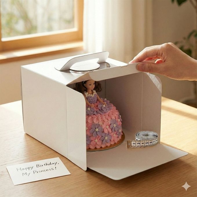 フリルデザイン／ミルキーブルー 選べるドレスデザイン プリンセスドールケーキ（6号ホール）― フリル／フラワー／ロゼット／グラデーション ―誕生日・記念日向け 手作りケーキ 9