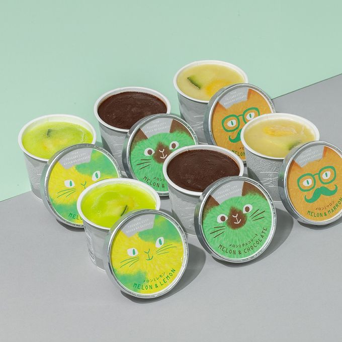 ≪メロン三兄弟セット≫ 農家のおやつジェラート6個入り【メロンとチョコレート／メロンとレモン／メロンとマロン各2個セット】 1