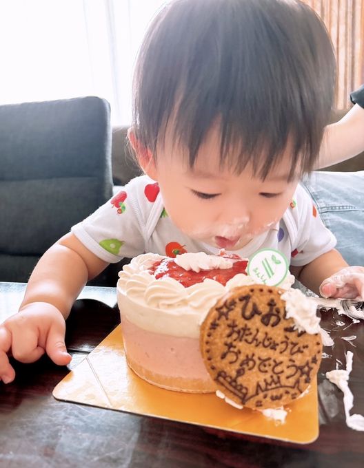 【スマッシュケーキ】１才誕生日に│アレルギー対応ケーキ/いちごみるくケーキ(４号)乳卵小麦不使用 3