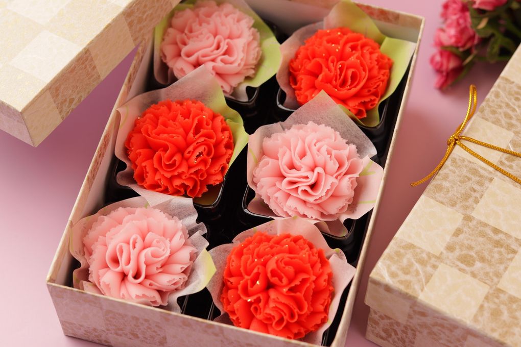 母の日の練り切り『 カーネーション 』 6個入 1