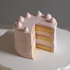 バースデーアイシングクッキー＆ピンクケーキセット うさぎ 3号 9cm ◎ / 名入れ 9