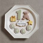 バースデーアイシングクッキー＆ホワイトケーキセット くま 3号 9cm ◎ / 名入れ 3