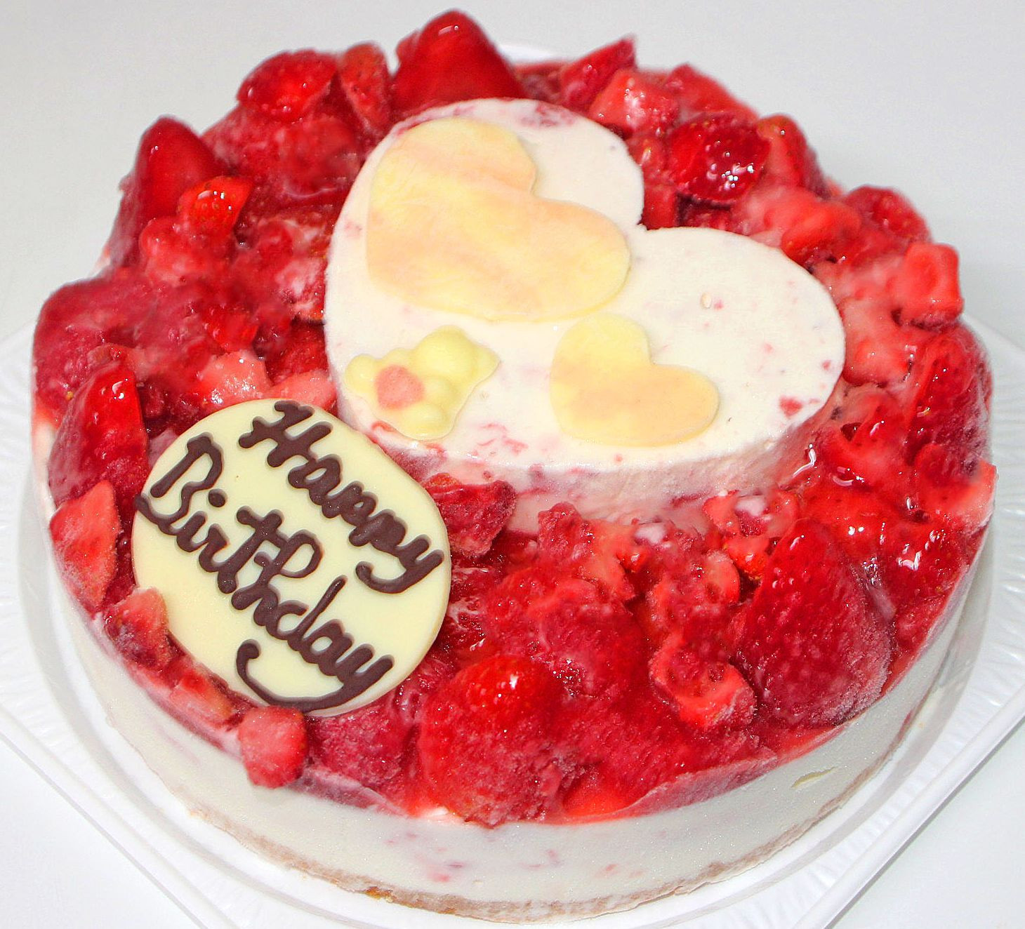 【ご予約品】クレイケーキ 大きめアイスケーキ バースデーケーキ いちごアイスケーキ7号 バースデーアイスケーキ 誕生日アイス