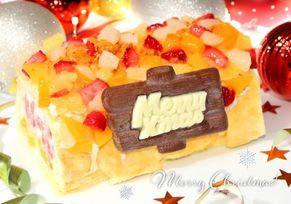 クリスマス生乳アイスクリームロールフルーツアイスケーキ 13.5cm 