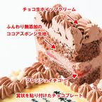 感謝状ケーキ 15×12cmチョコ生クリーム  4