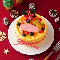 Xmasファーストバースデーケーキ 3号  スマッシュケーキ ピンクプレート 