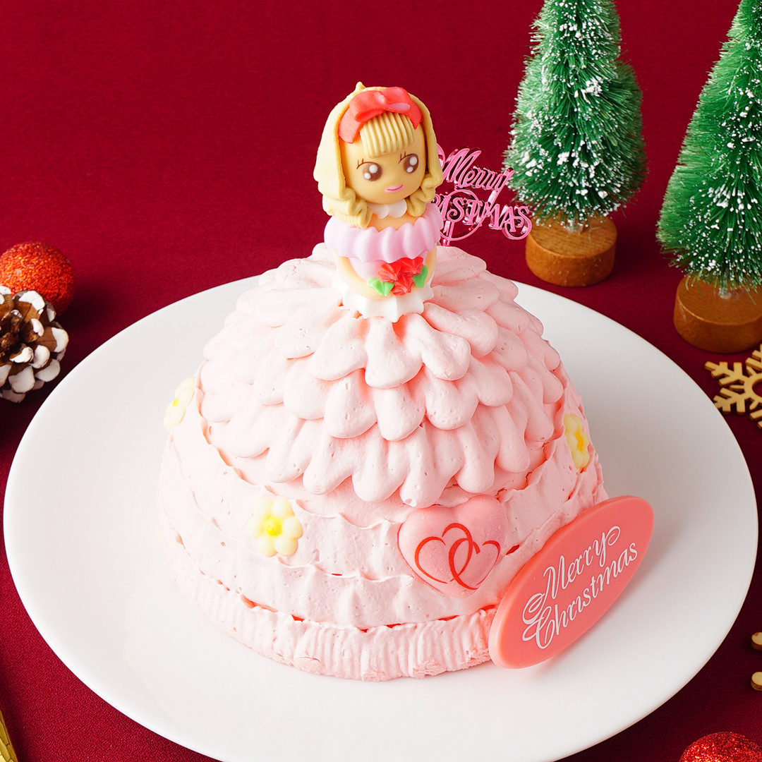 Xmas立体お姫様ケーキ プリンセスケーキクリスマスver. 5号 15cm クリスマス2023（サンタアンジェラ） | Cake.jp