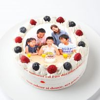 写真ケーキ苺生クリーム 6号 18cm