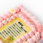 感謝状ケーキ 18×14cm苺風味のピンク生クリーム  5