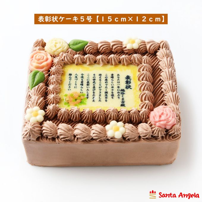 感謝状ケーキ 15×12cmチョコ生クリーム  1