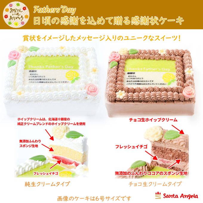 父の日限定感謝状ケーキ 18×14cm 純生クリーム 父の日2025 9