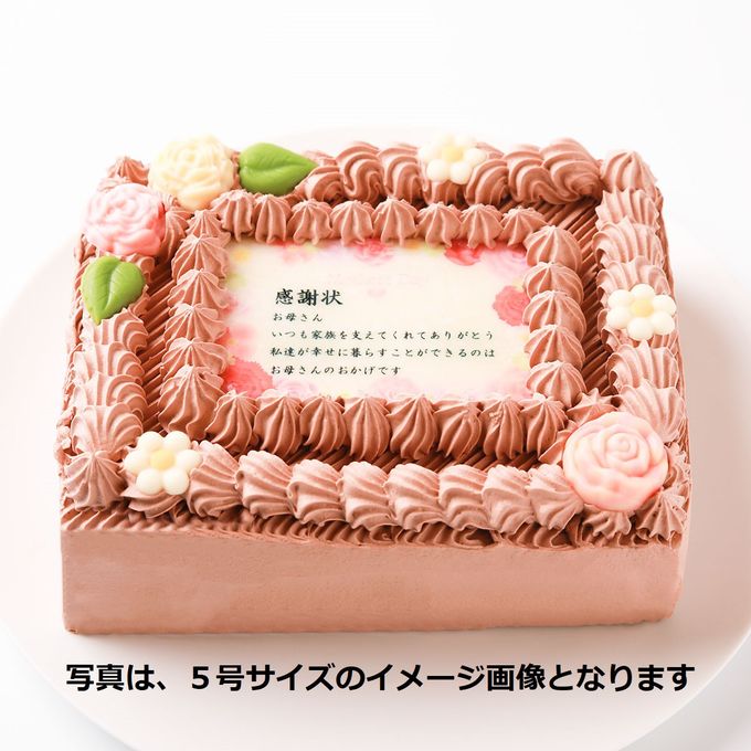 母の日限定感謝状ケーキ 18×14cmチョコ生クリーム 母の日2025 1