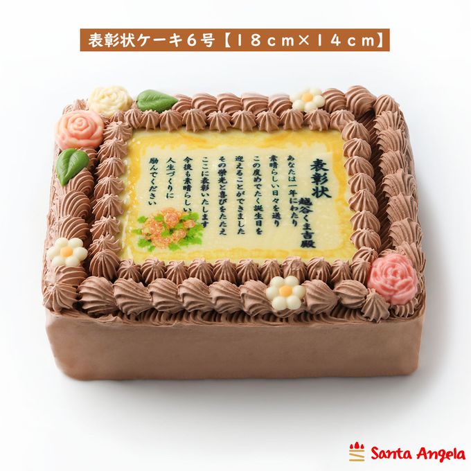 感謝状ケーキ 18×14cmチョコ生クリーム  1