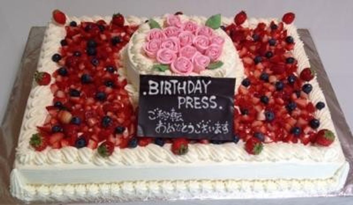 薔薇のケーキ2段 40x60cm 1