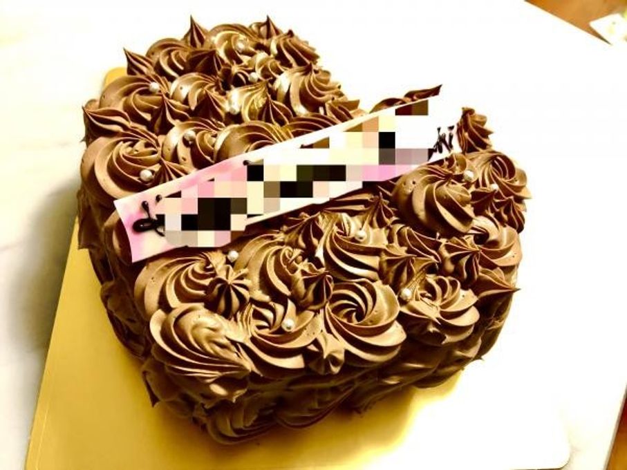バレンタイン・フラワーチョコレートケーキ ハート 5号 15cm 1