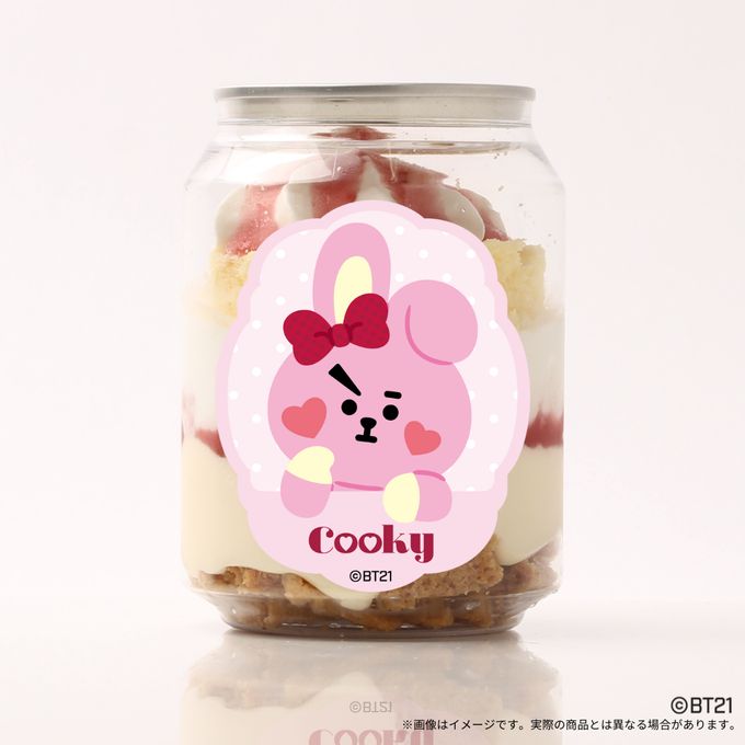 『BT21』COOKY アクリルコースター付きケーキ缶（イチゴカスタード味） 2