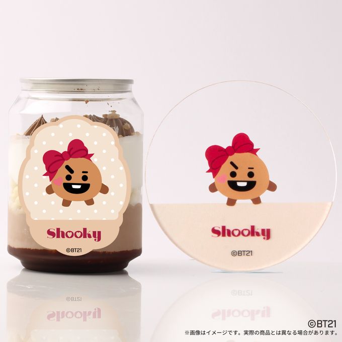 『BT21』SHOOKY アクリルコースター付きケーキ缶（チョコレート味） 1
